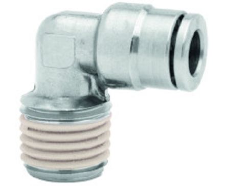 Norgren PNEUFIT 10 Series Straight Threaded Adaptor, R 1/8 Male to Push In 6 mm, Threaded-to-Tube Connection Style [101450618]; 259-5214