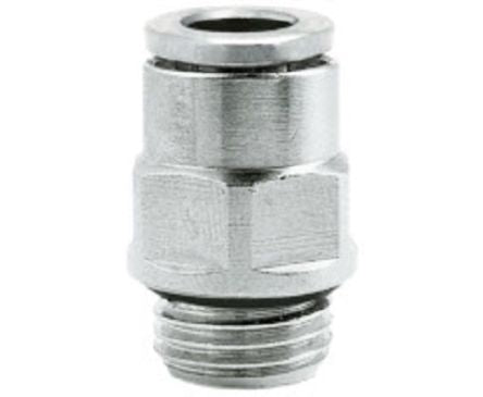 Norgren PNEUFIT 10 Series Straight Threaded Adaptor, G 1/8 Male to Push In 8 mm, Threaded-to-Tube Connection Style [102250818]; 259-5246
