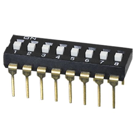 Same Sky 1 Way Through Hole DIP Switch SPST, Raised Actuator Actuator [DS04-254-1L-01BK]; 259-6362