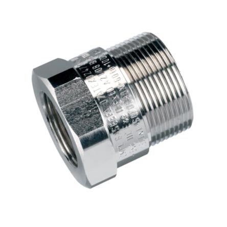 Thomas & Betts Reducer, Hose Adapter, 40mm Nominal Size, M40, Nickel Plated Brass, Metallic [7TCA297130R0294]; 259-9984