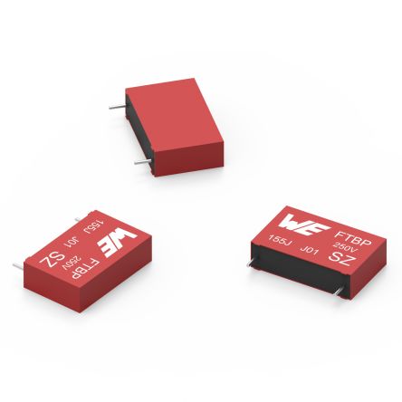 Wurth Elektronik WCAP-FTBP Film Capacitor, 160V dc, ±5%, 100nF, Through Hole [890443322001CS]; 260-1720