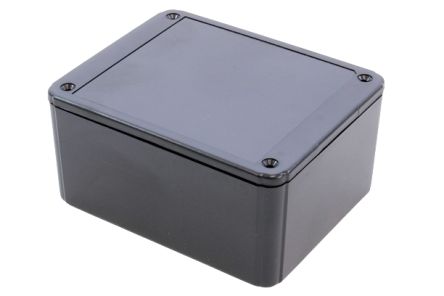 Hammond RL Series Black ABS, Plastic Enclosure, IP54, Flanged, Black Lid, 2.36 x 3.94 x 4.92in [RL6335BK]; 260-2177
