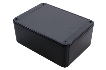 Hammond RL Series Black ABS, Plastic Enclosure, IP54, Flanged, Black Lid, 2.76 x 4.92 x 6.89mm [RL6555BK]; 260-2189