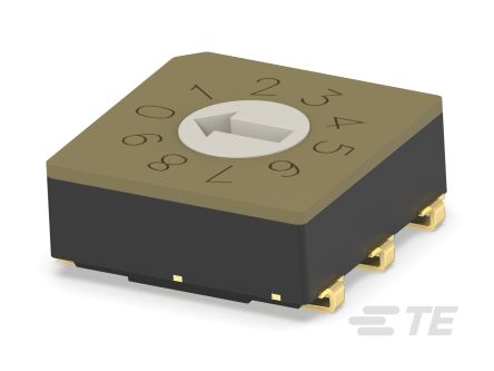 TE Connectivity 10 Way Surface Mount Rotary Switch 10P, Screwdriver Actuator [MRSSV0DG10SMJTR]; 260-2225