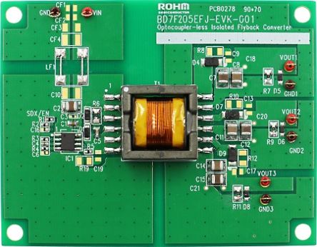 ROHM Built-in Automotive Switching MOSFET Isolated Flyback Converter ICs BD7F205EFJ-C Evaluation Board Flyback [BD7F205EFJ-EVK-001]; 260-6052
