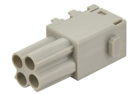 HARTING Crimp Connector Cube, 4 Way, 16A, Female, Han-Modular, Han-Domino, Cable Mount, 400 V [09149041101]; 260-7151
