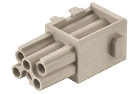 HARTING Crimp Connector Cube, 6 Way, 10A, Female, Han-Modular, Han-Domino, Cable Mount, 250 V [09149061101]; 260-7160