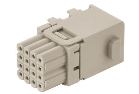 HARTING Crimp Connector Cube, 6 Way, 4A, Female, Han-Modular, Han-Domino, Cable Mount, 32 V [09149161101]; 260-7169