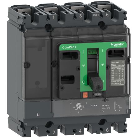 Schneider Electric, ComPacT MCCB 4P 63A, Fixed Mount [C10V4TM063]; 260-7479