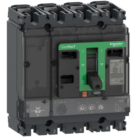 Schneider Electric, ComPacT MCCB 4P 100A, Fixed Mount [C25V42D100]; 260-8015