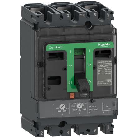 Schneider Electric, ComPacT MCCB 3P 160A, Fixed Mount [C25W3TM160]; 260-8048