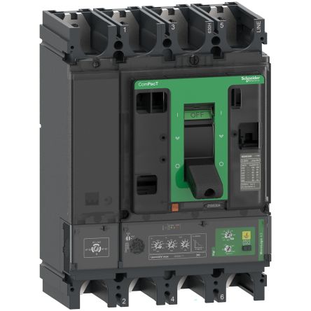 Schneider Electric, ComPacT MCCB 4P 400A, Breaking Capacity 40 kA, Fixed Mount [C40F44V400]; 260-8100