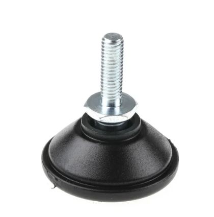 Nu-Tech Engineering M6 PA Reinforced Nylon Levelling Adjustable Foot, 300kg Static Load Capacity [A040/001]; 260-8434