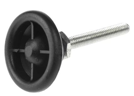 Nu-Tech Engineering M6 PA Reinforced Nylon Levelling Adjustable Foot, 300kg Static Load Capacity [A040/002]; 260-8435