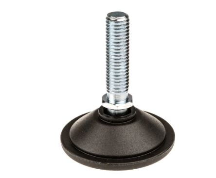Nu-Tech Engineering M10 PA Reinforced Nylon Levelling Adjustable Foot, 500kg Static Load Capacity [A040/014]; 260-8440