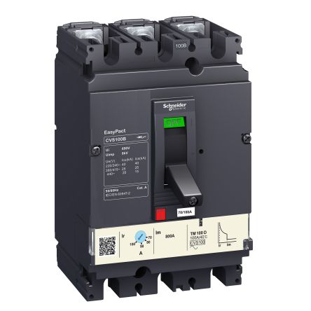 Schneider Electric - Easy Series, EasyPact CVS Circuit breaker 3P 100A, Breaking Capacity 25kA, Fixed Mount [LV510307]; 260-9718