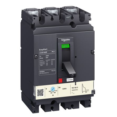 Schneider Electric - Easy Series, EasyPact CVS Circuit breaker 3P 160A, Breaking Capacity 36kA, Fixed Mount [LV516333]; 260-9762