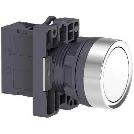 Schneider Electric - Easy Series XA2 Series Illuminated Push Button Switch, NO, 1 NO Slow-break, White LED, 240V, IP65 [XA2EA11]; 260-9827