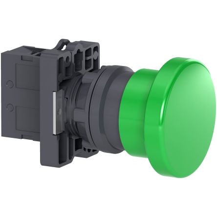 Schneider Electric - Easy Series XA2 Series Illuminated Push Button Switch, NO, Panel Mount, 1 NO Slow-break, Green [XA2EC31]; 260-9841