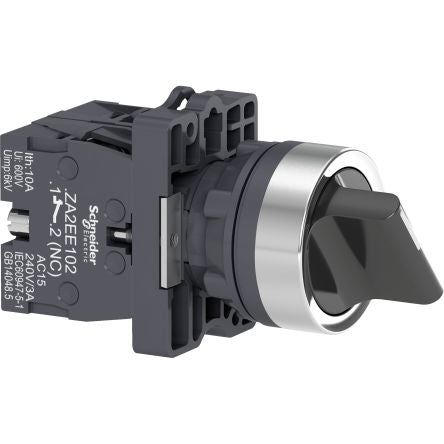 Schneider Electric - Easy Series Selector Switch - (1NO + 1NC) 22mm Cutout Diameter, Illuminated 2 Positions [XA2ED25]; 260-9844