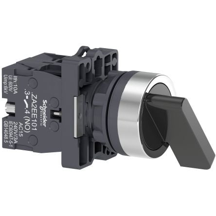 Schneider Electric - Easy Series Long Handle Selector Switch - (2NO) 22mm Cutout Diameter, Illuminated 3 Positions [XA2EJ53]; 260-9863