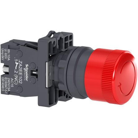 Schneider Electric - Easy Series XA2 Series Illuminated Push Button Switch, NC, Panel Mount, 1 NC Slow-break, Red LED, [XA2ES442]; 260-9864