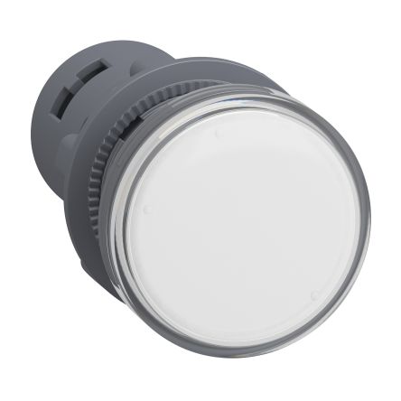 Schneider Electric - Easy Series, XA2, Panel Mount White LED Pilot Light, 22mm Cutout, IP65, Round, 24V [XA2EVB1LC]; 260-9869