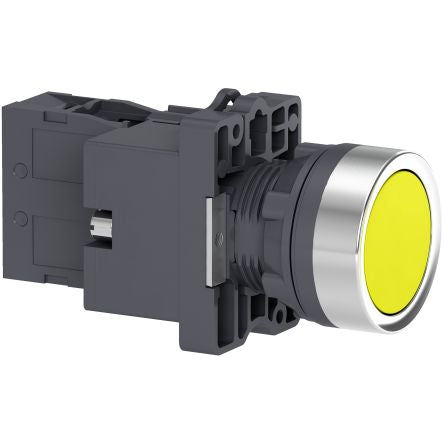 Schneider Electric - Easy Series XA2 Series Illuminated Illuminated Push Button Switch, NO, 1 NO Slow-break, Amber LED, [XA2EW35B1]; 260-9950