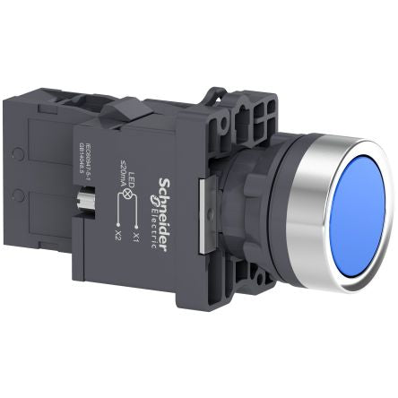 Schneider Electric - Easy Series XA2 Series Illuminated Illuminated Push Button Switch, 1 NO Slow-break, Blue LED, 220V [XA2EW36M1]; 260-9954