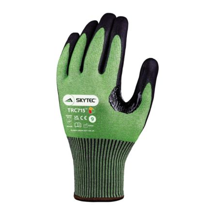 Skytec Black, Green Nylon Assembly, Automotive Industry, Construction, Emergency Services Work Gloves, Size 11, Foam [SKG00016E]; 261-2527