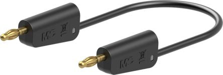 Staubli Test lead, 19A, 30V ac, Black, 500mm Lead Length [64.1033-05021]; 261-3794