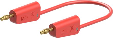 Staubli Test lead, 19A, 30V ac, Red, 500mm Lead Length [64.1033-05022]; 261-3795