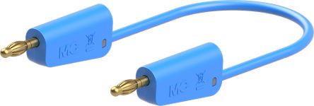 Staubli Test lead, 19A, 30V ac, Blue, 500mm Lead Length [64.1033-05023]; 261-3796
