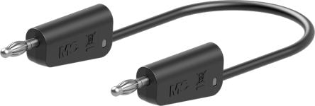 Staubli Test lead, 19A, 30V ac, Black, 1m Lead Length [64.1034-10021]; 261-3810