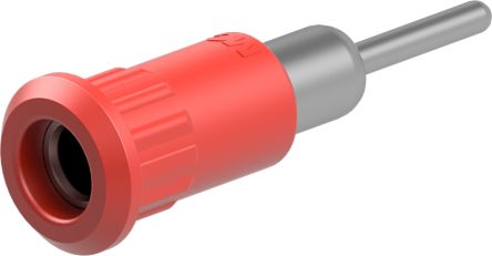 Staubli Red Socket Test Socket, Solder Termination, 25A, 30V ac, Nickel Plating [64.3011-22]; 261-3827