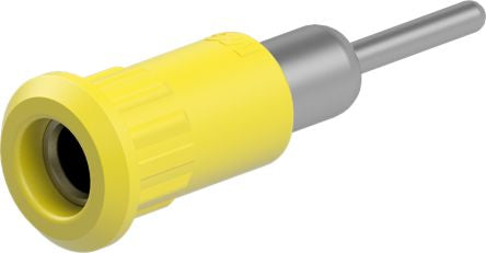 Staubli Yellow Socket Test Socket, Solder Termination, 25A, 30V ac, Nickel Plating [64.3011-24]; 261-3829
