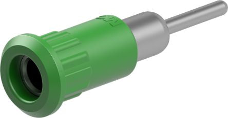 Staubli Green Socket Test Socket, Solder Termination, 25A, 30V ac, Nickel Plating [64.3011-25]; 261-3830