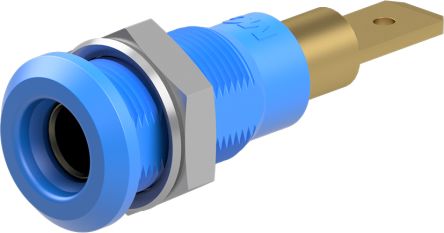 Staubli Blue Socket Test Socket, Tab Termination, 25A, 30V ac, Gold Plating [64.3040-23]; 261-3834