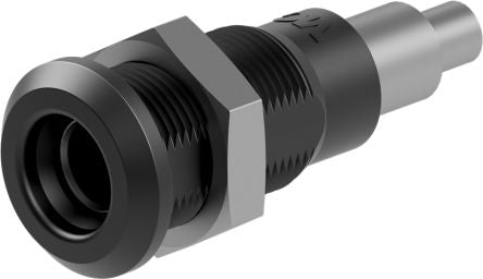 Staubli Black Socket Test Socket, Solder Termination, 25A, 30V ac, Nickel Plating [64.3042-21]; 261-3840