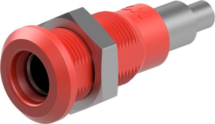 Staubli Red Socket Test Socket, Solder Termination, 25A, 30V ac, Nickel Plating [64.3042-22]; 261-3841