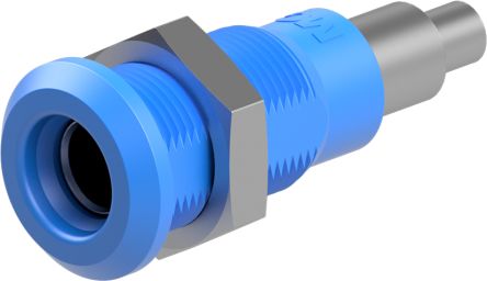 Staubli Blue Socket Test Socket, Solder Termination, 25A, 30V ac, Nickel Plating [64.3042-23]; 261-3842