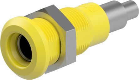 Staubli Yellow Socket Test Socket, Solder Termination, 25A, 30V ac, Nickel Plating [64.3042-24]; 261-3843