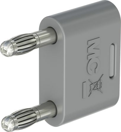 Staubli Grey Plug 4 mm Test Plug & Socket, 32A, 30V ac, Nickel Plating [64.4012-28]; 261-3845