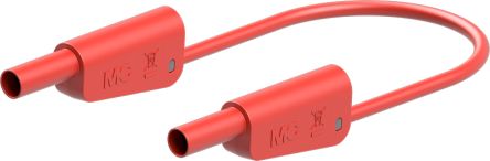 Staubli Test lead, 19A, 1kV, Red, 2m Lead Length [66.2013-20022]; 261-3862