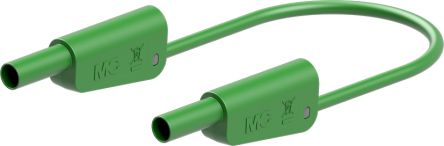 Staubli Test lead, 32A, 1kV, Green, 500mm Lead Length [66.2014-05025]; 261-3868