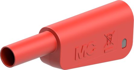 Staubli Red Plug Test Plug, Solder Termination, 32A, 1kV, Gold Plating [66.2023-22]; 261-3882