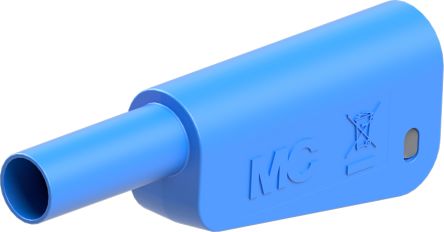 Staubli Blue Plug Test Plug, Solder Termination, 32A, 1kV, Gold Plating [66.2023-23]; 261-3883