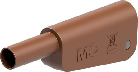 Staubli Brown Plug Test Plug, Solder Termination, 32A, 1kV, Gold Plating [66.2023-27]; 261-3887