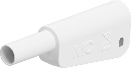 Staubli White Plug Test Plug, Solder Termination, 32A, 1kV, Gold Plating [66.2023-29]; 261-3890
