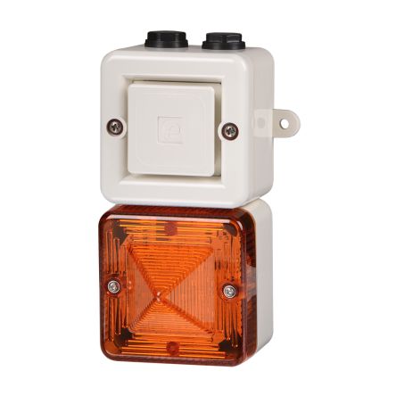 e2s SONFL1X Series Amber Sounder Beacon, 24 V dc, IP66, Back Box with Mounting Lugs – 2 x M20, 101 → 103dB at 1 [SONFL1XDC024MA0A1W/A]; 261-4175